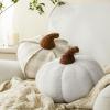 imagePhantoscope Teddy Fleece Pumpkin Throw Pillows Ultra Soft Sherpa Decorative Cute 3D Shaped Cushion Army Green 6 x 12 inchesWhite