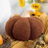 imagePhantoscope Teddy Fleece Pumpkin Throw Pillows Ultra Soft Sherpa Decorative Cute 3D Shaped Cushion Army Green 6 x 12 inchesBrown
