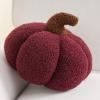 imagePhantoscope Teddy Fleece Pumpkin Throw Pillows Ultra Soft Sherpa Decorative Cute 3D Shaped Cushion Army Green 6 x 12 inchesDark Red