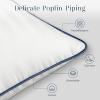 imagePhantoscope 18x18 Pillow Inserts Set of 2 Throw Pillow Insert with Striped 100 Cotton Cover Fluffy Square Decorative Throw Pillows for Couch with PipingWhite