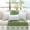 imagePhantoscope 18x18 Pillow Inserts Set of 2 Throw Pillow Insert with Striped 100 Cotton Cover Fluffy Square Decorative Throw Pillows for Couch with PipingWhite