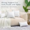 imagePhantoscope 18x18 Pillow Inserts Set of 2 Throw Pillow Insert with Striped 100 Cotton Cover Fluffy Square Decorative Throw Pillows for Couch with PipingWhite