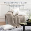 imagePhantoscope Feather Pillow Inserts 100 Down Feather Throw Pillows 18x18 Inch Decorative Pillows for Hotel Couch Sofa Bed Cushion Pack of 2White
