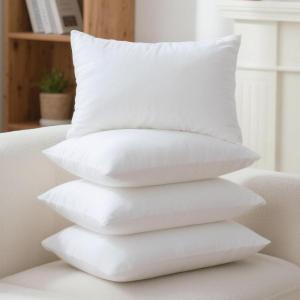 imagePhantoscope 100 Virgin Fiber Pillow Inserts Premium Microfine Fiber Square Hypoallergenic Throw Pillow Inserts for Bedroom Study Chair 18x18 inches Pack of 44