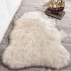 imagePhantoscope Faux Fur Rug Fluffy Soft Faux Fox Fur Area Rugs for Bedroom Livingroom Kids Room Decor Shaggy Fur Rugs AntiSkid White Brown 3 x 5 Feet RectangleWhite Brown