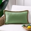 imagePhantoscope Farmhouse Solid Throw Decorative Pillow Cover Burlap Linen Trimmed Tailored Edges Outdoor Pillow Olive Green 1 Pack 18 x 18 inches 45 x 45 cmGreen