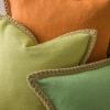 imagePhantoscope Farmhouse Solid Throw Decorative Pillow Cover Burlap Linen Trimmed Tailored Edges Outdoor Pillow Olive Green 1 Pack 18 x 18 inches 45 x 45 cmGreen
