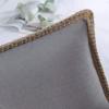 imagePhantoscope Farmhouse Solid Throw Decorative Pillow Cover Burlap Linen Trimmed Tailored Edges Outdoor Pillow Olive Green 1 Pack 18 x 18 inches 45 x 45 cmGray