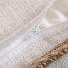 imagePhantoscope Farmhouse Solid Throw Decorative Pillow Cover Burlap Linen Trimmed Tailored Edges Outdoor Pillow Olive Green 1 Pack 18 x 18 inches 45 x 45 cmOff White