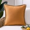 imagePhantoscope Farmhouse Solid Throw Decorative Pillow Cover Burlap Linen Trimmed Tailored Edges Outdoor Pillow Olive Green 1 Pack 18 x 18 inches 45 x 45 cmOrange