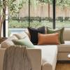 imagePhantoscope Farmhouse Solid Throw Decorative Pillow Cover Burlap Linen Trimmed Tailored Edges Outdoor Pillow Olive Green 1 Pack 18 x 18 inches 45 x 45 cmOrange