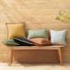 imagePhantoscope Farmhouse Solid Throw Decorative Pillow Cover Burlap Linen Trimmed Tailored Edges Outdoor Pillow Olive Green 1 Pack 18 x 18 inches 45 x 45 cmBlack