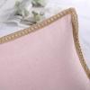 imagePhantoscope Farmhouse Solid Throw Decorative Pillow Cover Burlap Linen Trimmed Tailored Edges Outdoor Pillow Olive Green 1 Pack 18 x 18 inches 45 x 45 cmBlush Pink
