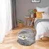 imagePhantoscope Faux Fur Rug Fluffy Soft Faux Fox Fur Area Rugs for Bedroom Livingroom Kids Room Decor Shaggy Fur Rugs AntiSkid Balck White 2 x 3 FeetBlack White