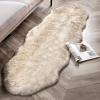 imagePhantoscope Faux Fur Rug Fluffy Soft Faux Fox Fur Area Rugs for Bedroom Livingroom Kids Room Decor Shaggy Fur Rugs AntiSkid Balck White 2 x 3 FeetWhite Brown