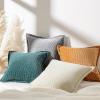 imagePhantoscope Pack of 4 Paris Corduroy Throw Pillow Covers Unique Vintage Twill Edge Decorative Pillows Solid Boho Textured Pillow Covers Fall Broadside Square Cushion Case Light Gray18 x 18 InchLight Grey