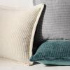 imagePhantoscope Pack of 4 Paris Corduroy Throw Pillow Covers Unique Vintage Twill Edge Decorative Pillows Solid Boho Textured Pillow Covers Fall Broadside Square Cushion Case Light Gray18 x 18 InchLight Grey