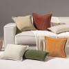 imagePhantoscope Pack of 4 Paris Corduroy Throw Pillow Covers Unique Vintage Twill Edge Decorative Pillows Solid Boho Textured Pillow Covers Fall Broadside Square Cushion Case Light Gray18 x 18 InchBrick Red