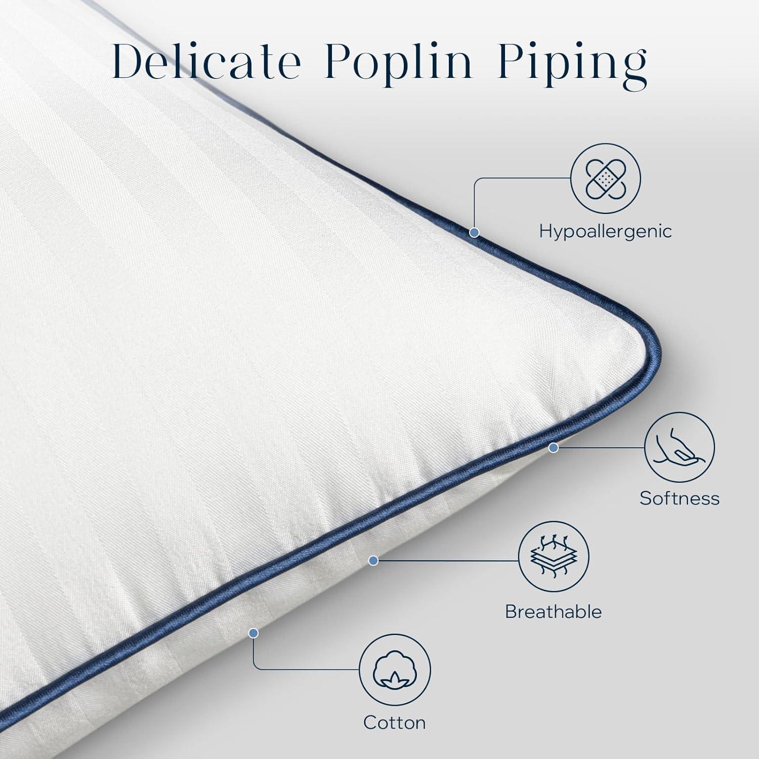 imagePhantoscope 18x18 Pillow Inserts Decorative Throw Pillow Inserts with 100 Cotton Jacquard Cover Virgin Fiber Pillow Sham Stuffer Square Couch Cushion Pillows Pack of 1 18x18 InchStriped White