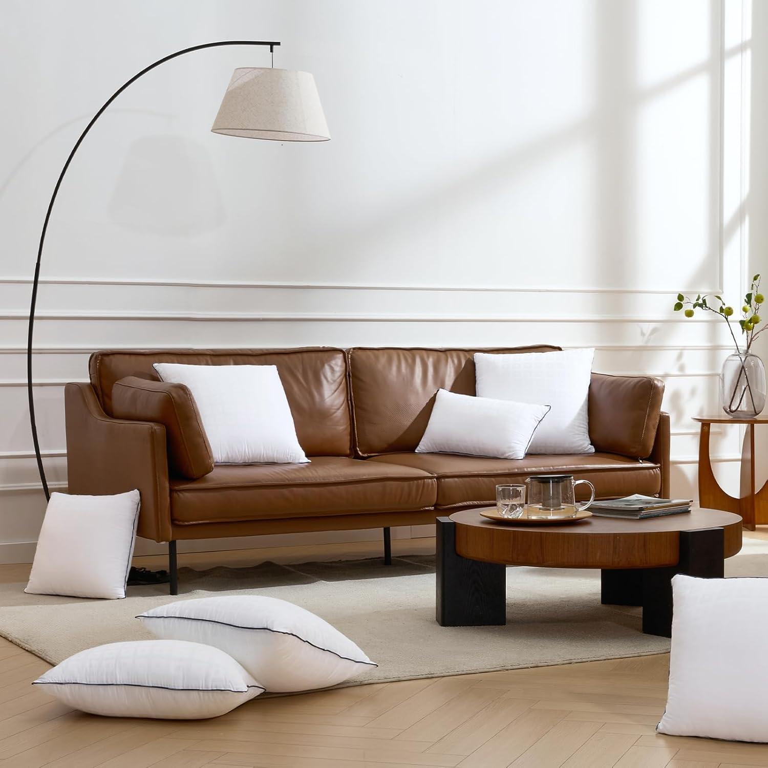 imagePhantoscope 18x18 Pillow Inserts Decorative Throw Pillow Inserts with 100 Cotton Jacquard Cover Virgin Fiber Pillow Sham Stuffer Square Couch Cushion Pillows Pack of 1 18x18 InchJacquard White