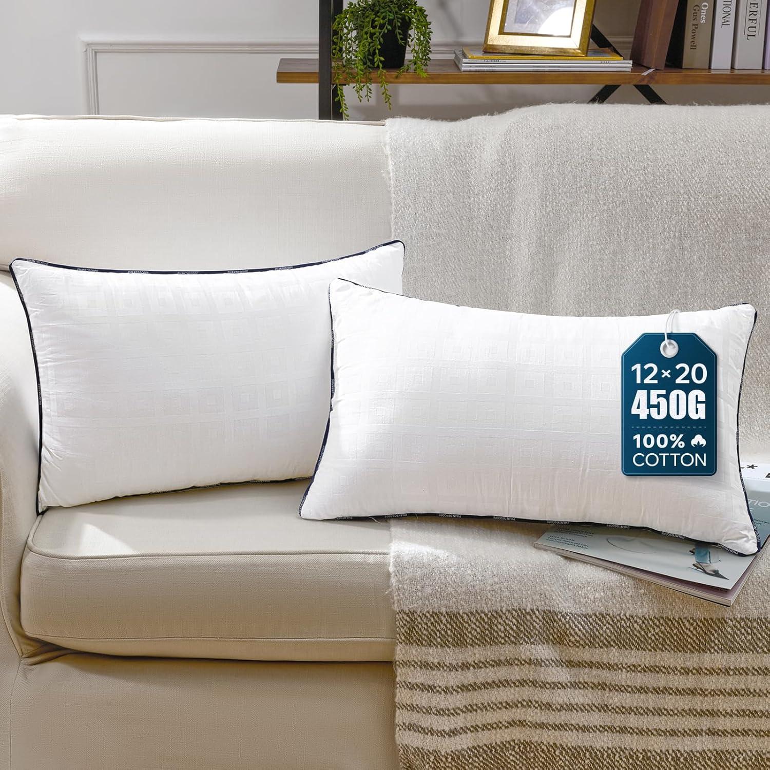 imagePhantoscope 18x18 Pillow Inserts Decorative Throw Pillow Inserts with 100 Cotton Jacquard Cover Virgin Fiber Pillow Sham Stuffer Square Couch Cushion Pillows Pack of 1 18x18 InchJacquard White