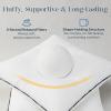 image:imagePhantoscope 12x20 Pillow Inserts Decorative Throw Pillow Inserts with 100 Cotton Jacquard Cover Virgin Fiber Pillow Sham Stuffer Lumbar Square Couch Cushion Pillows Pack of 2 12x20 InchJacquard White