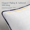 image:imagePhantoscope 12x20 Pillow Inserts Decorative Throw Pillow Inserts with 100 Cotton Jacquard Cover Virgin Fiber Pillow Sham Stuffer Lumbar Square Couch Cushion Pillows Pack of 2 12x20 InchJacquard White