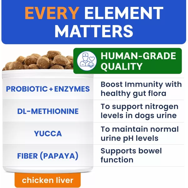 BarkampampSpark Dog Probiotics ampamp Digestive Enzymes Gut Health Allergy ampamp Itchy Skin  Pet Diarrhea Gas Treatment Upset Stomach Relief Digestion Health Prebiotic Supplement Tummy Treat 180Ct ChickenChicken Liver