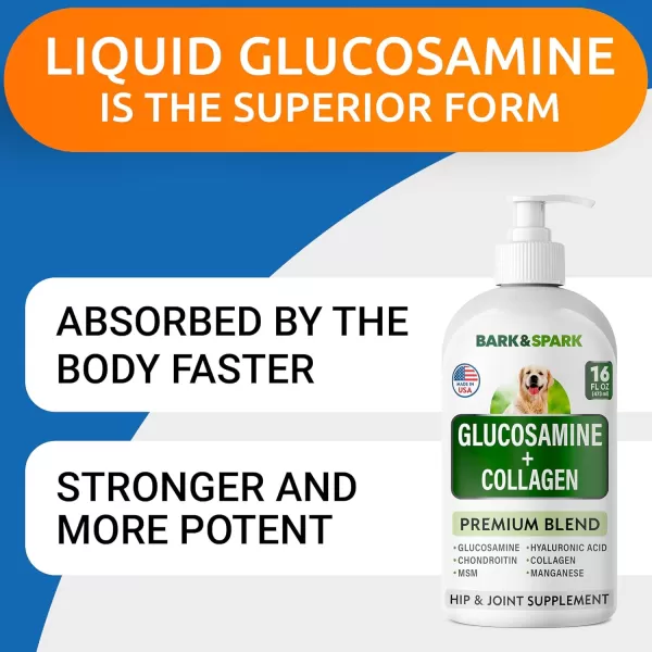 BarkampampSpark Glucosamine Chondroitin Dog Hip ampamp Joint Supplement  Joint Pain Relief  Hip ampamp Joint Chews  Joint Support Large Small Breed  Senior Doggie Vitamin Pill Joint Health 180 Treats  ChickenBacon