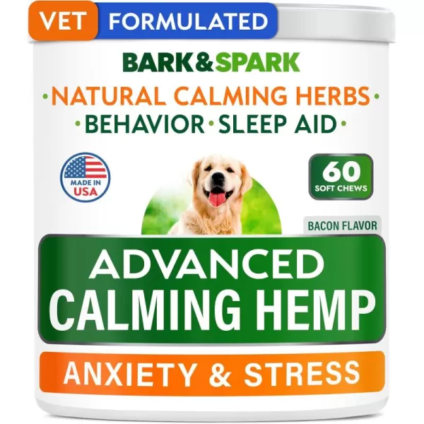 BarkampampSpark Advanced Hemp Chews for Dog Joint Pain Relief  Glucosamine Chondroitin Hemp Treats Hip Joint Health  Joint Supplement Large Breed ampamp Small  Hemp Treats Joints Old Senior Dog 120CtCalming Hemp Anxiety  Stress