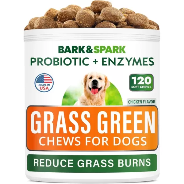 BarkampampSpark Dog Probiotics ampamp Digestive Enzymes Gut Health Allergy ampamp Itchy Skin  Pet Diarrhea Gas Treatment Upset Stomach Relief Digestion Health Prebiotic Supplement Tummy Treat 180Ct ChickenChicken Liver