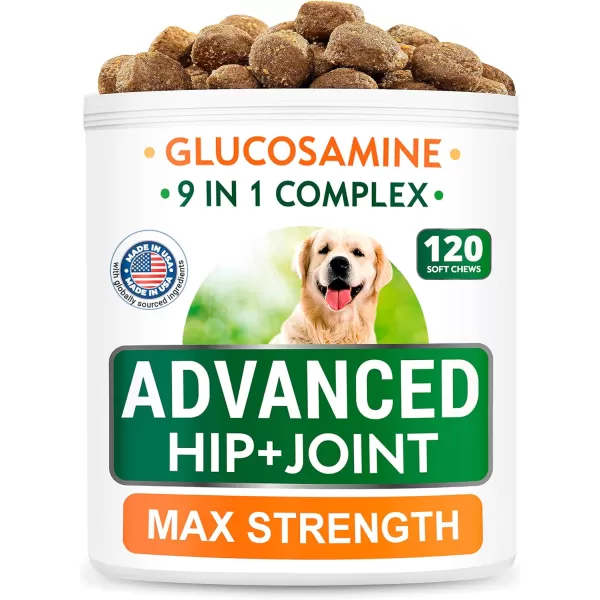 Glucosamine Dog Treats  Calming Hemp Treats Bundle  Senior Advanced Joint Health  Anxiety Relief  Chondroitin Omega3  Hemp Oil  Hip ampamp Joint Care  Stress Relief  120  120 Chews  Made in USA