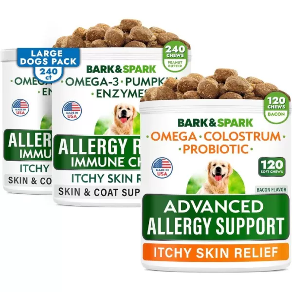 Allergy Relief  Advanced Allergy Bundle  AntiItchampampHot Spots  Itchy Skin Relief Pills  Omega 3  Pumpkin Enzymes  Probiotics  Immune Supplement  Anti Itching Licking  360 Chews  Made in USA