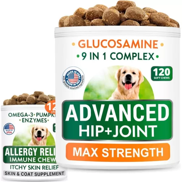 Glucosamine  Allergy Relief Bundle  Senior Advanced Joint Health  Itchy Skin Relief  Chondroitin Omega3  Pumpkin Enzymes  Hip ampamp Joint Care  Seasonal Allergies  Immune Supplement  240Ct