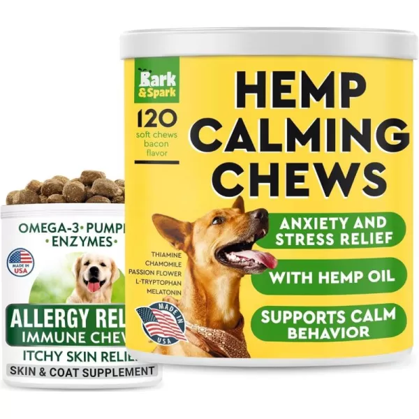 Calming Hemp Treats  Allergy Relief Treats Bundle  Hemp Oil  Omega 3  Pumpkin  Enzymes  Anxiety Relief  Itchy Skin Relief  Separation Aid  Stress Relief  Seasonal Allergies  240 Soft Chews