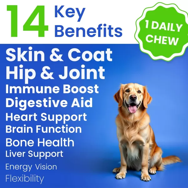 imageBARKampampSPARK Multivitamin Chewable Treats for Dogs  Glucosamine Chondroitin for Joint Support  Omega for Skin ampamp Coat  Probiotics  Multi Vitamin for Dogs Health  Dog Vitamins and SupplementsChicken