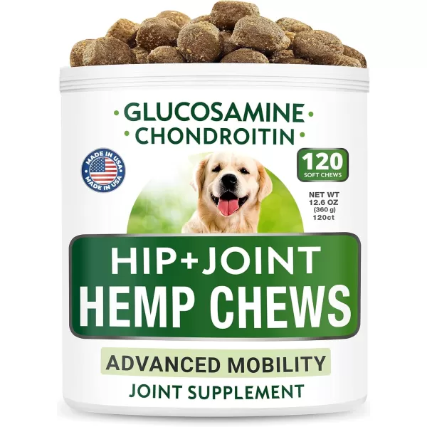 imageHemp Treats  Glucosamine  Omega 3 for Dogs Bundle  Joint Pain  Allergy and Itch Relief  Hip ampamp Joint Supplement wMSM  Chondroitin  Hemp Oil  Omega 3  EPA ampamp DHA Fatty Acids  120  180 Chews