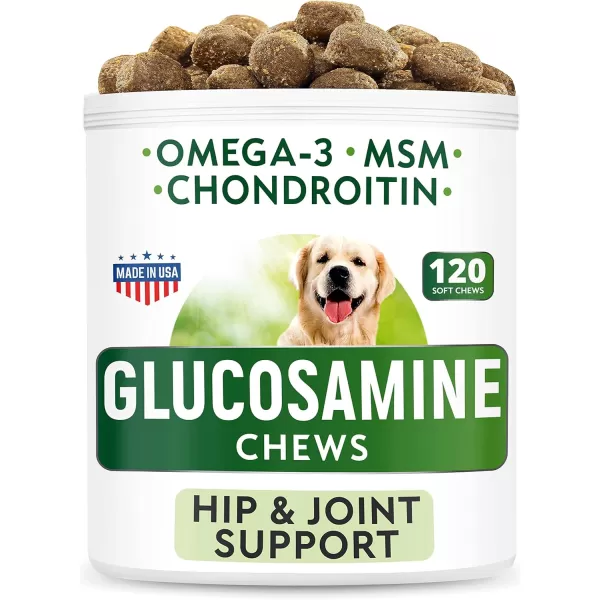 imageHemp Treats  Glucosamine Dog Chews Bundle  Natural Joint Pain Relief Supplement  Hemp Oil Chondroitin wMSM Omega 3  Advanced Hip ampamp Joint Support Formula  120  120 Chews  Made in USA