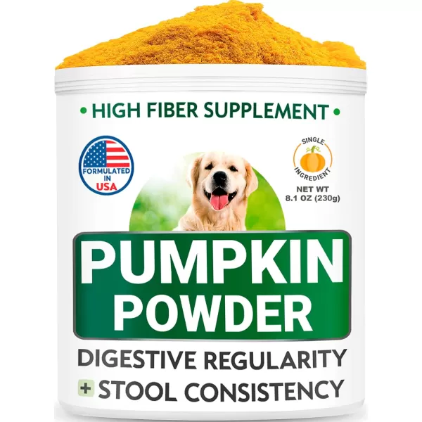 imagePumpkin for Dogs  Dog Probiotics Chews Bundle  Constipation Upset Stomach  Gas Allergy  Pure Pumpkin Powder  Digestive Enzymes Prebiotics  Improve Digestion  81oz  120 Chews  Made in USA