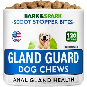 imageBARKampampSpark Gland Guard  Anal Gland Support  Scoot Treatment  Prebiotics ampamp Digestive Enzymes Supplement for Dogs Digestion ampamp Gut Health Proprietary Blend Beet Psyllium Dandelion ampamp Pumpkin 120CtBacon