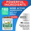 imageOmega 3 for Dogs Bundle  AntiItch Skin  Skin Allergy  Omega 3 Fish Oil  EPA ampamp DHA Fatty Acids  Itching ampamp Paw Licking  Itch Relief  180 Softgels  360 Chews  Made in USA