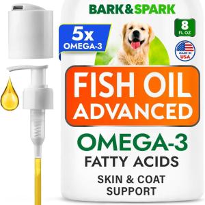 imageBarkampampSpark Fish Oil for Dogs ampamp Cats  Natural Omega3  Skin ampamp Coat Support  Liquid Food Supplement for Pets  Natural EPA  DHA Fatty Acids for Joint Function Immune ampamp Heart Health 8oz8 Oz