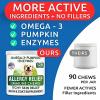 imageAllergy Relief Dog Treats  Dog Probiotics Chews Bundle  Omega 3  Pumpkin  Enzymes for Itchy Skin Relief  Digestive Enzymes  Prebiotics for Gas Diarrhea Constipation Upset Stomach Relief
