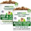 imageAllergy Relief Dog Treats Treats  Glucosamine Bundle  Itchy Skin Relief  Joint Pain Relief  Omega 3  Pumpkin  Enzymes  Chondroitin wMSM  Hemp Oil  Seasonal Allergies  240 Chews  Made in U