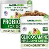imageGlucosamine Bacon Flavor  Dog Probiotics Bundle  Joint Pain Relief  Gas Diarrhea Relief  Chondroitin MSM Omega3  Digestive Enzymes Prebiotics  Chewable Fiber  300 Soft Chews  Made in USA