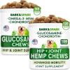 imagequotHemp Treats  Glucosamine Dog Chews Bundle  Natural Joint Pain Relief Supplement  Hemp Oil Chondroitin wMSM Omega 3  Advanced Hip ampamp Joint Support Formula  120  180 Chews  Made in USA