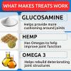 imagequotHemp Treats  Glucosamine Dog Chews Bundle  Natural Joint Pain Relief Supplement  Hemp Oil Chondroitin wMSM Omega 3  Advanced Hip ampamp Joint Support Formula  120  180 Chews  Made in USA