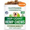 imagequotHemp Treats  Glucosamine Dog Chews Bundle  Natural Joint Pain Relief Supplement  Hemp Oil Chondroitin wMSM Omega 3  Advanced Hip ampamp Joint Support Formula  120  180 Chews  Made in USA