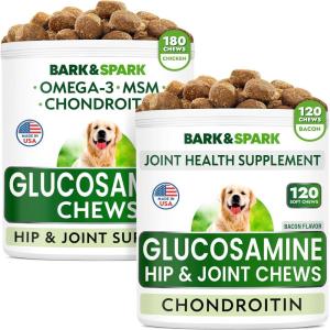 imageGlucosamine Dog Chews Bundle  Joint Pain Relief Supplement  Advanced Hip ampamp Joint Support Formula with Chondroitin MSM Omega3  Hip ampamp Joint Care  Made in USA  Bacon  Chicken Flavor  300 Chews