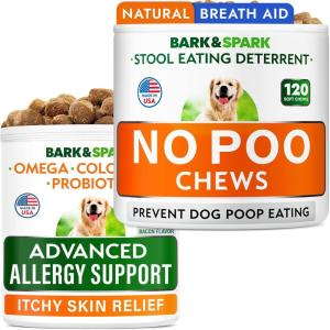 imageNo Poo Chews  Advanced Allergy Relief Chews Bundle  Stool Eating Deterrent  Dry ampamp Itchy Skin Relief  Itching Paw Licking ampamp Hot Spots  Digestive Enzymes ampamp Breath Aid Support  Made in USA